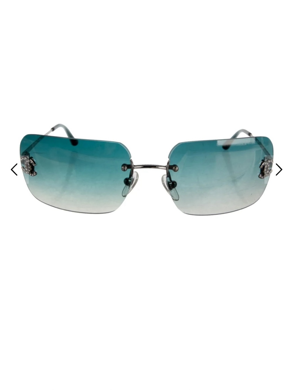 Y2K Chanel 4017 Rimless Square Gradient CC Logo Sunglasses